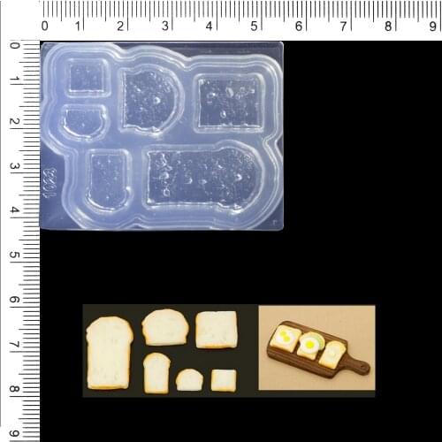 NEW 3D Mini Toast UV Resin Silicone Mold Miniture Food Play Mold Tool