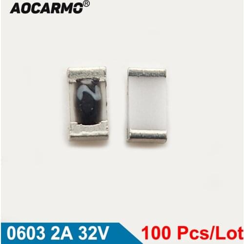 Aocarmo 100Pcs/Lot 0603 2A 32V Chip Blown Disposable Fuse 0467002.NRHF For MacBook Air Pro For Cellphone