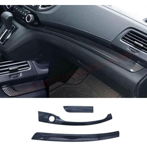 Fit For Honda CR-V CRV 2012 2013 2014 2015 2016 3pcs ABS Carbon Fiber Console Dashboard Strip Trim