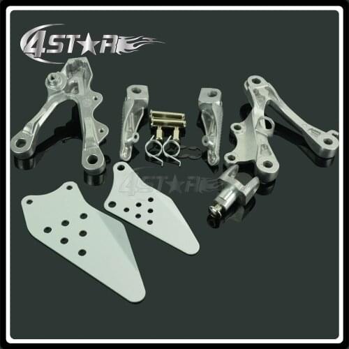 Alumnium Motorcycle Front Passenger Footrest Foot Peg Rests Pedals And Bracket Mount For KAWASAKI ZX6R 2009-2012 2014