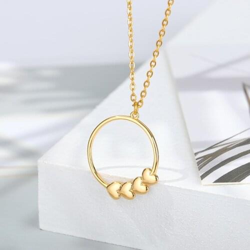 Simple Fashion Tiny Heart Dainty Initial Necklace Gold Silver Color Pendant Necklace For Women Jewelry Gift Collier Femme