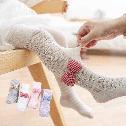Rajstopy New Baby Pantyhose Summer Socks Mesh Children Girl Clothes Bow-knot Collant Luxe