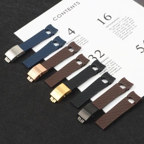 22x20mm DIVER and MARINE Waterproof black nature soft Silicone Rubber watchband Wrist Watch Band Belt For Ulysse Nardin strap