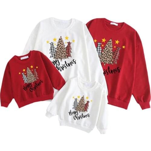Christmas Family Sweatshirt Cotton 2021 New Fashion Woman Man Kids Clothes,if you need 2pcs Tops Please order two