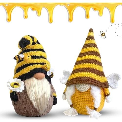 Nordic Bumble Bee Striped Gnome Lemon Faceless Doll Tree Hanging Ornament Doll Decorative Plush Doll Little Angel Pendent