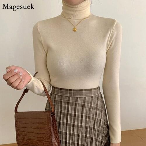 2021 Autumn Winter Long Sleeve Women Sweater Black Turtleneck Women Knitted Sweater Women Pullover Womens Sweaters Jumper 11325