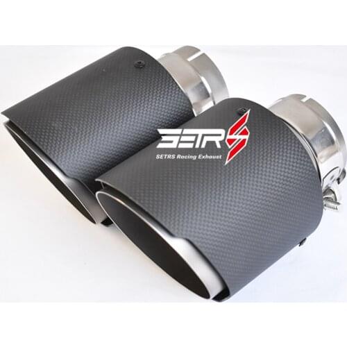 Outlet 101 mm 4.0 inch 1 Piece car styling Matt Carbon Fiber Sandblasting Exhaust Pipe Muffler Pipe End Tail Tips