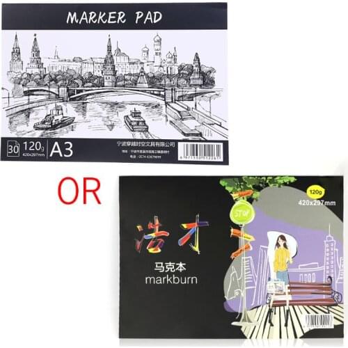 High quality A3/A4/B5 Drawing Paper Pad Notebook Sketch Book for Marker Art Paiting Diary Student Gifts 30 Sheets