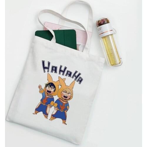 Printing Anime My Hero Academia Female Cotton Cloth Handbag Shopper Bag Tote Harajuku Kawaii Shoulder Bags Kpop Women Canvas Bag