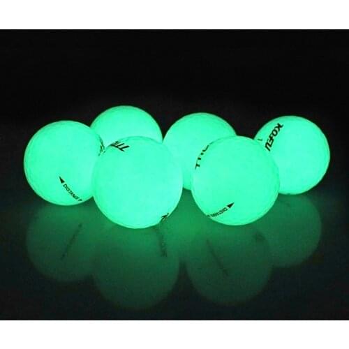 6Pcs Luminous Light Up LED Glow In The Dark Golf Balls Practice