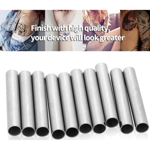 10Pcs Tattoo Machine Grip Tip Back Needle 304 Stainless Steel Stem Tube Body Art Supply Tattoo Permanent Makeup Gun Accessories