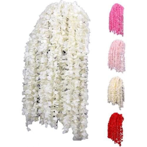 10Pcs Creative Artificial Flower Vine Hanging Simulation Fabric Colorful Faux Flower for Wedding Festival Supplies