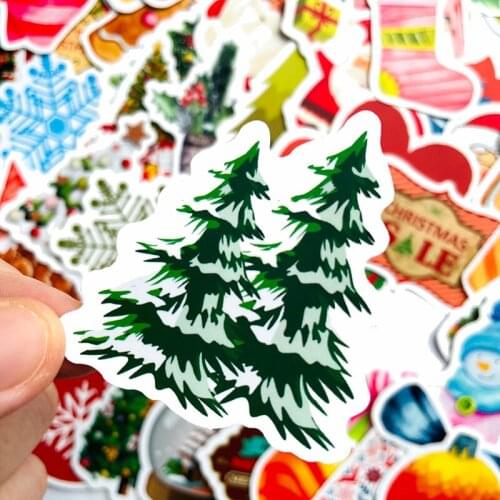 100Pcs/lot Christmas Snow Santa Stickers Waterproof No-duplicate Sticker Luggage Laptop Notebook Bottle Car Decal Dropshipping