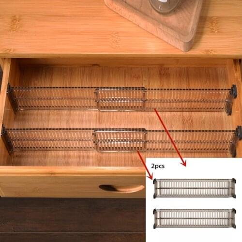 2Pcs Durable Drawer Divider Partition Space-saving Cabinet Storage Shelves Adjustable Division Tools Wardrobe Closet Separator