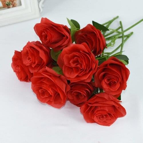 3/5pcs Artificial Roses Romantic Silk Fake Rose Flower Bouquet High Quality DIY Wedding Home Decoration Valentines Day Gift