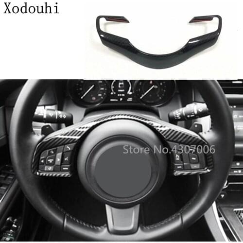 Car Sticker Cover Steering Wheel Inner Kit Switch Trim Frame Panel 1pcs For Jaguar F-PACE F Pace 2016 2017 2018 2019 2020