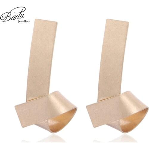 Badu Gold Punk Earring Studs for Women Big Twisted Korean Style Earrings Knot Rocky 2018 Fashion Jewelry Dropshipping