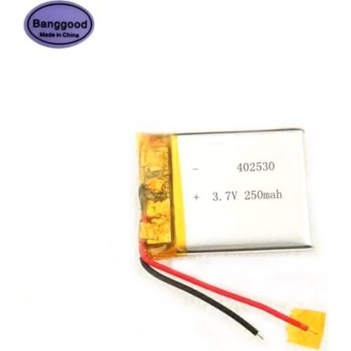 Banggood 3.7V 250mAh 402530 042530 Lipo Polymer Lithium Rechargeable Li-ion Battery Cells For Bluetooth Speaker GPS PDA