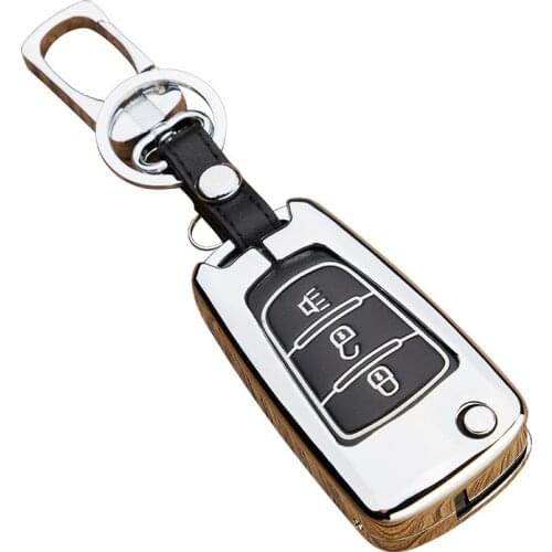 Alloy Leather Car Key Case For Great Wall Haval Hover H1 H3 H6 H2 H5 C50 C30 3 Buttons Folding Keychain Remote Control Cover