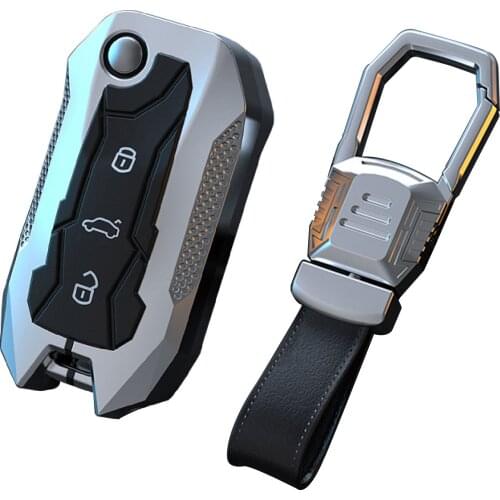 Car Key Case Durable Zinc Alloy Silicone Protective Case Cover For Tiguan L Tayron Sagitar Tharu Lamando 3-Button Keys