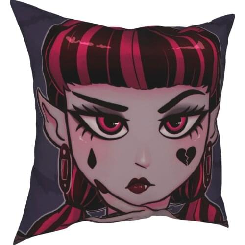 Shadow Draculaura Monster High Pillowcase Printed Polyester Cushion Cover Gift Throw Pillow Case Cover Car Zippered 40*40cm