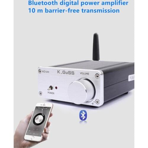 Free KGUSS AD100 high power bluetooth digital power amplifier Class D TPA3116D2 NE5532P CSR863 HIFI small power amplifier 100W*2