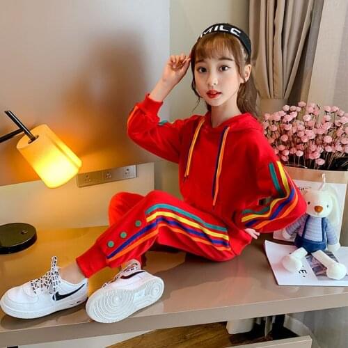 Kids Clothes Set Fashion Teen Girls Tracksuits Autumn Spring 2pcs Children Sport Suits 8 10 year Girls Clothes Size 10 11 12 14