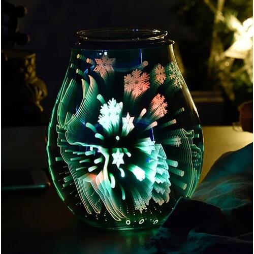Home Aroma Electric Wax Melt Burner Touch Lamp Night Light Wax Warmer 3D Fireworks Light Wax Melt Warmer For Home Bedroom