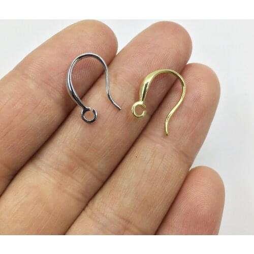Eruifa 10pcs about 15mm Earing Base Connector Linker Holder Brass Fishhook for Earring DIY 2 colors Nickle and Lead free