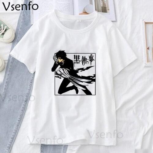Black Butler T-shirt Women Sebastian Ciel Phantomhive Graphic T-shirt Men Harajuku Anime Tshirt Manga T Shirt Hip Hop Top Tee
