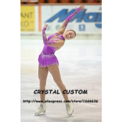 Custom Figure Skating Dresses For Girls Fashion New Brand Competition Children Ice Figure Skating Dresses Crystal DR3797