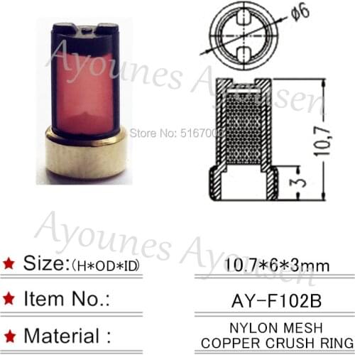 Free shipping top quality 500pieces basket fuel injector filter For lexus car repair kits (10.7*6*3mm,AY-F102B)