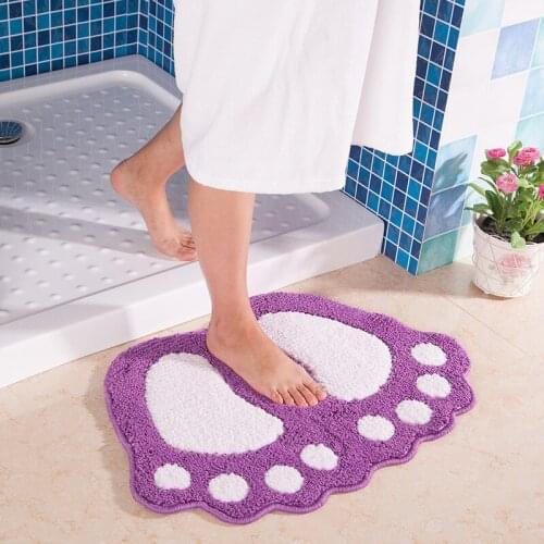 Bathroom Rug Pad Carpets Microfiber Mini Mats Foot Print Non-slip Carpet,Mat Toilet
