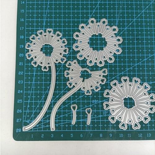 Metal Cutting Dies Heart Dandelion DIY Stencil Scrapbooking Album Embossing Paper Card Making Decor 2021 Punch Template