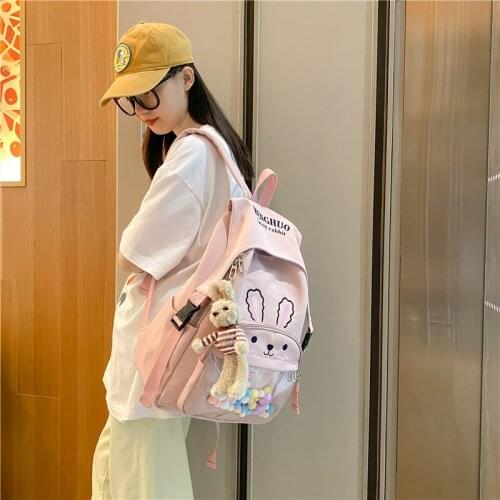 Women Cute Backpack High Capacity Female Harajuku School Bag College Lady Kawaii Cartoons Backpack Fashion Book Girl Bag Student