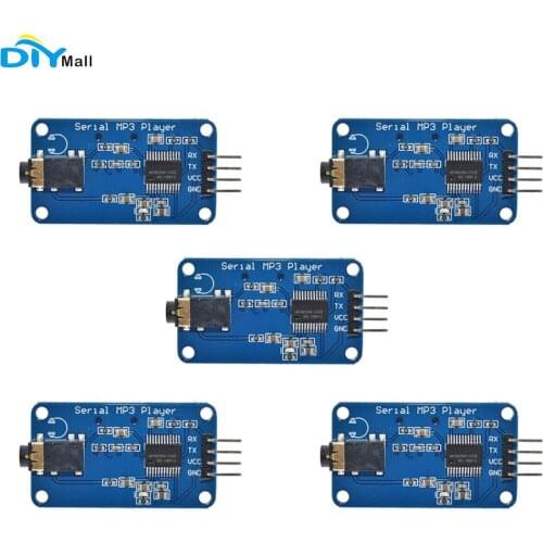 5pcs YX5300 MP3 Music Player Module UART TTL Serial Control Support MP3 / WAV Micro SD /SDHC Card For Arduino/AVR/ARM/PIC