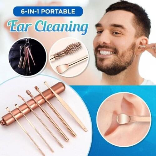 6 In 1 Portable Ear Cleaning Set Reusable Ear Wax Removal Ear Cleaner with Storage Box For Home Outdoor Health99