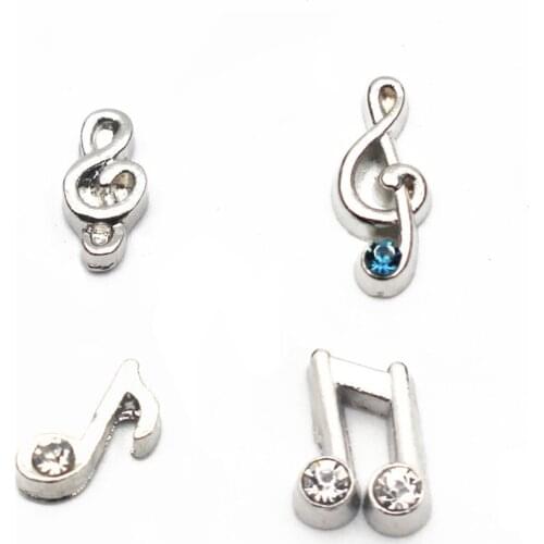 20Pcs/Lot Music Note Alloy Floating Charms Hand-made DIY for Glass Lockets