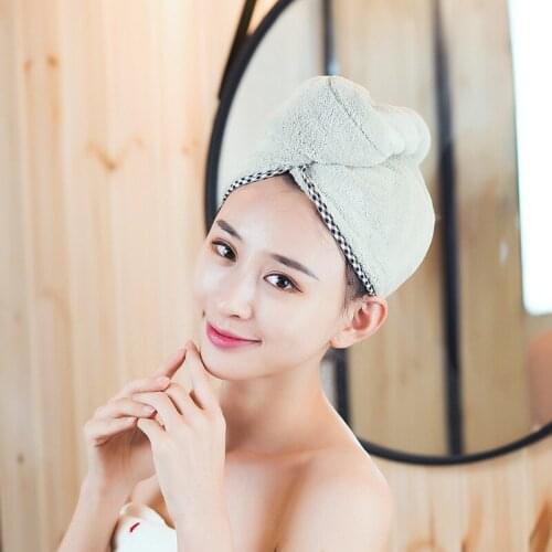 Hair Drying Towels Women Towels Bathroom Towel Bath Hat Quick-drying Super Absorbent Thicker Microfiber Hair Dry Cap