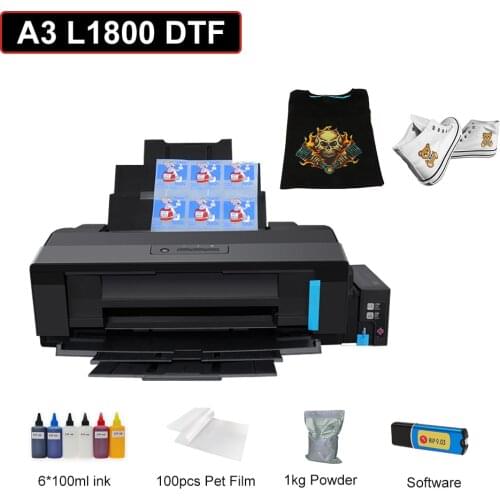 DTF Printer A3 T-Shirt Printing Machine For Impressora Epson L1800 Heat Transfer PET Film Direct Transfer Film Printing