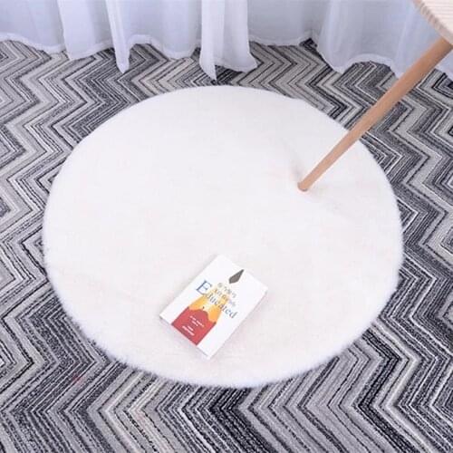 Fluffy Living Room Natural Faux Rabbit Fur carpet children play rugs Sofa Soft Area Rug Non-Slip Kids Tatami Futon Play Mat