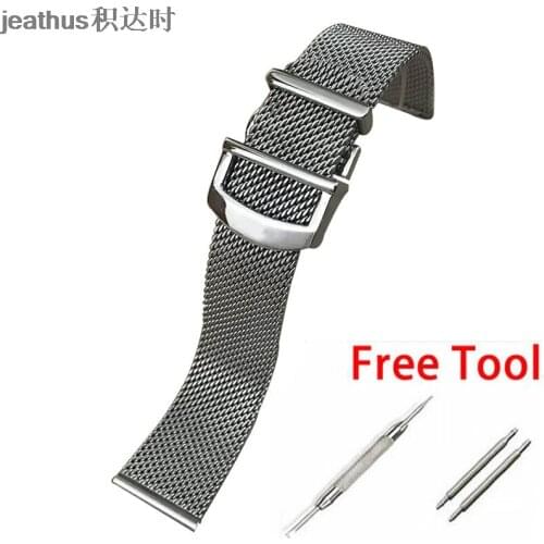 Jeathus watchbands milan strap replacement for IWC Protofino IW356501 356505 mark 16 17 PORTUGUESE 20 22mm Knitted watch band