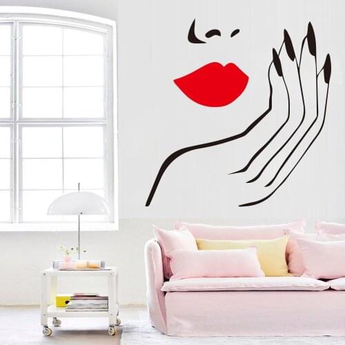 Marilyn Monroe Sexy lady Vinyl Wall Sticker Salon Girl Face Red Lips Wall Decor Mural Living Room girls Bedroom decor Wall Decal