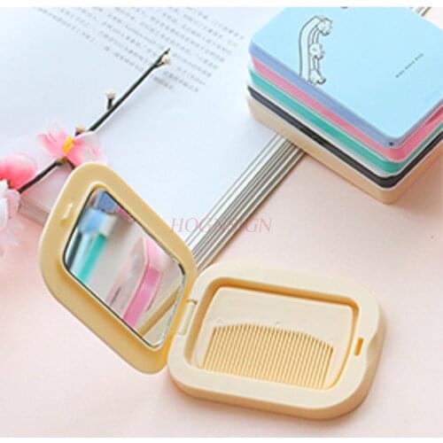 Cute Cartoon Double-sided Small Mirror Portable Portable Mirror Foldable Makeup Mirror Mini Mirror Comb Sale