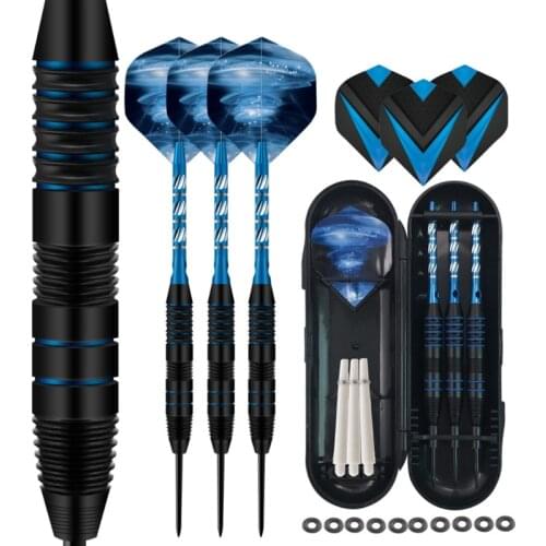Steel Tip Darts, Professional 22 Grams Metal Dart Set Premium Aluminum Shaft,Flight Protector Dart Board Kit Accessories
