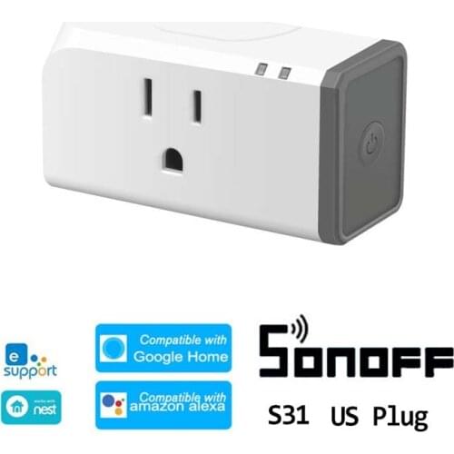 Sonoff S31 US 16A WIFI Smart Switch Socket for eWelink APP Timer Power Monitor Home Automation Compatible with Alexa Google Home