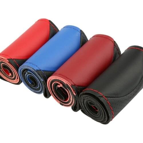 9 colors Four Seasons Universal Microfiber Leather Sport Style Durable in Use Leather Braid Steering Wheel Cover Car Accessories