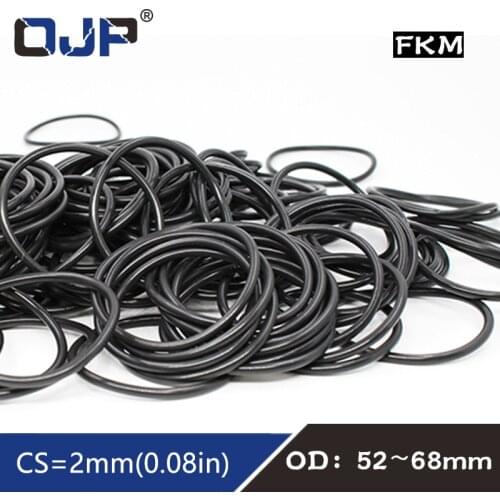 Rubber Ring Black FKM O-ring Seal OD52/54/55/56/58/60/62/65/68*2.5mm Thickness O Ring Seal Gaskets Oil Ring Fuel Sealing Washer