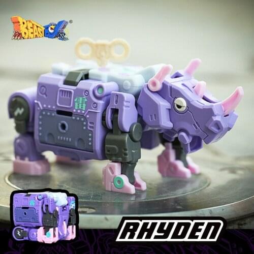 [In Stock]52TOYS BEASTBOX Beast Box Rhyden Rhinoceros BB-06 Transforming Cube Mecha Assembly Dinosaur Figureals Model
