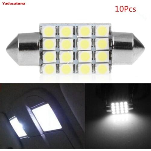 10 Lampada Automotiva Torpedo Leds 36mm 16 smd Anx Leds Led Teto Placa Luva Teto, Mala. 36mm Celta, Carros